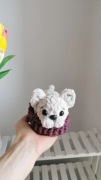 Piesek na szydełku, Bulldog handmade, dekoracja 