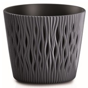 doniczka z wkładem SANDY ROUND - antracytowy 12,8xh11cm