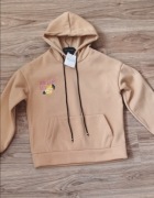 BLUZA DAMSKA Z KAPTUREM BEŻOWA KANGURKA ROZMIAR L/XL NOWA 