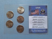 Blister - Zestaw 5 monet USA – State Quarters 2005 Philadelphia (P) 
