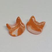 Kolczyki ręcznie robione koty kotki pomarańczowe 