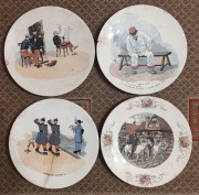 Stare ceramiczne talerze ozdobne 4 sztuki