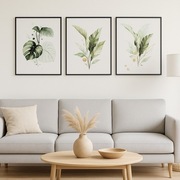 Tryptyk 3x plakaty Nature natura zielone liście 40x50 cm komplet zestaw