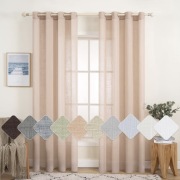 Firanki zestaw 2 sztuk brzoskwiniowych woalowych o wymiarach 140 x 145 cm