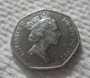 Wielka Brytania UK Królowa Elżbieta II 50 pensów pence 1997 KM# 940.2