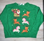 369* Świąteczny sweter renifer Mikołaj 2/4 lat_ 92/104 cm