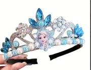 opaska korona Elzy – błyszcząca, z koralikami, balik, karnawał Kraina lodu