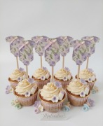 Toppery do babeczek/muffinek Baby shower Chrzciny Roczek 8 szt 