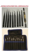 Zestaw 9 sztuk pęset ESD + szpatułka + etui !