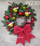 Wieniec wianek na drzwi jodła nobilis świąteczny grinch dekoracja na drzwi