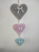 Serca z wikliny papierowej zestaw