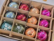 Bombki choinkowe z Prl szklane bańki 12 szt  vintage  retro 