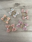 Ozdobne gumki do włosów handmade różowe