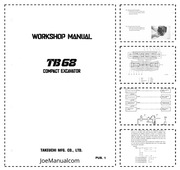 Takeuchi TB68 Service Manual Instrukcja serwisowa naprawcza