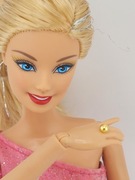 Pierścionek lub kolczyk biżuteria dla lalek Barbie 1szt złoty