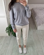 Peckham Rye szary jasnoszary wełniany cienki sweter 50% wełna merino L