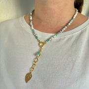 Naszyjnik z Howlitu i Turkusu