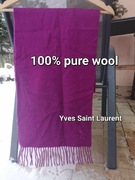 szalik wełniany Yves Saint Laurent 100% wełna pure wool