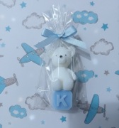 Świeca Sojowa Miś z Literką – Podziękowanie dla Gości | Chrzest Roczek