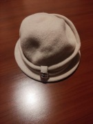 Elegancki i stylowy wełniany kapelusz beżowy damski Rabionek - wełna 100%