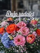 topper, znacznik, napis, dużo radości - zestaw 10 szt.