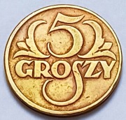 5 gr groszy 1923 r.  średnica fi 20mm, grubość 1,5 mm,  waga 3,51 g (3)