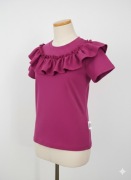 Bluzka z falbanką handmade nowa różowa dla dziewczynki koszulka