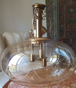 Lampa sufitowa . Szklo +mosiądz. Do salonu. Duża 