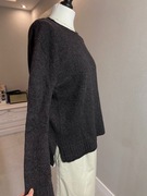 Ciemny szary kaszmirowy sweter damski luźny krój merino wiskoza kaszmir