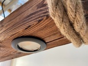 Lampa stara belka drewniana wisząca loft ręcznie wykonana