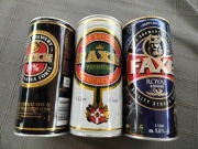 Litrowe puszki Faxe, z różnych lat, kolekcja .