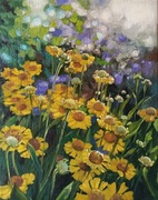 Obraz olejny kwiaty dzielżany 