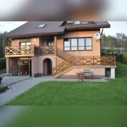 Balustrada krzyżowa balkonowa, zadaszenie, taras