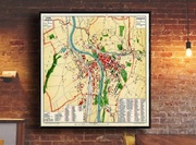 Stara mapa Cieszyn i Zaolzie 1928r. 60x60m