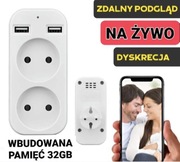 KAMERA WIFI 32GB PODSŁUCH FOTO NAGRYWANIE CZUJNIK RUCHU SZPIEG GNIAZDKO