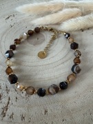 Bransoletka Agat kawowy kamienie naturalne 17 cm