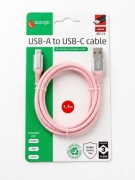 Kabel USB-A do USB-C 1.5 m – różowy , szybkie ładowanie i przesył danych