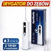 Irygator do zębów OptiSmile – bezprzewodowy3 tryby2 końcówki zbiornik220 ml