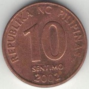 Filipiny 10 sentimo centymów 2002 -  17 mm - nr 1