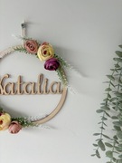 Obręcz z imieniem imienna dla dziecka kwiaty