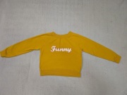 Żółta musztardowa bluza dresowa napis Funny Destination 146 - 152 jak nowa