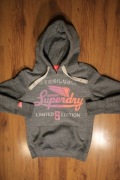 Bluza Superdry r. XS szara z kapturem bawełniana kangur 