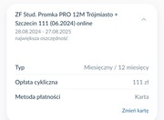 Przepiszę karnet studencki na siłownię Zdrofit, ważny do 27.08