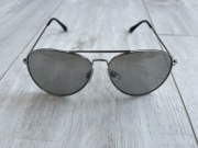 Klasyczne okulary przeciwsłoneczne Aviator / Pilotki, srebrne oprawki