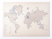 MAPA ŚWIATA na płótnie duża 80x60 cm