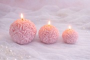 Świeca sojowa róże kula zestaw 3 szt zapachowa prezent podziękowanie
