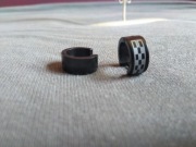 Nowy czarny fake tunel kółka emo goth metal rock