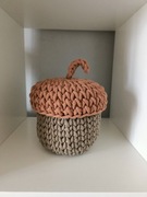 Koszyk ozdoba Żołądź żołędzie na szydełku handmade 