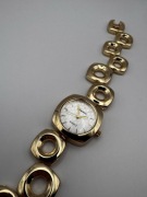 Złoty Zegarek Damski Elijina – Elegancka Bransoleta, Tarcza Plaster Miodu