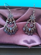 LICYTACJA KOLCZYKI niebieskie Kamienie BRYLANT-DIAMENT Waga 8.62g